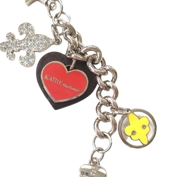 KATHY Van Zeeland Silver Chunky Charmed Key Chain - Picture 2 of 6